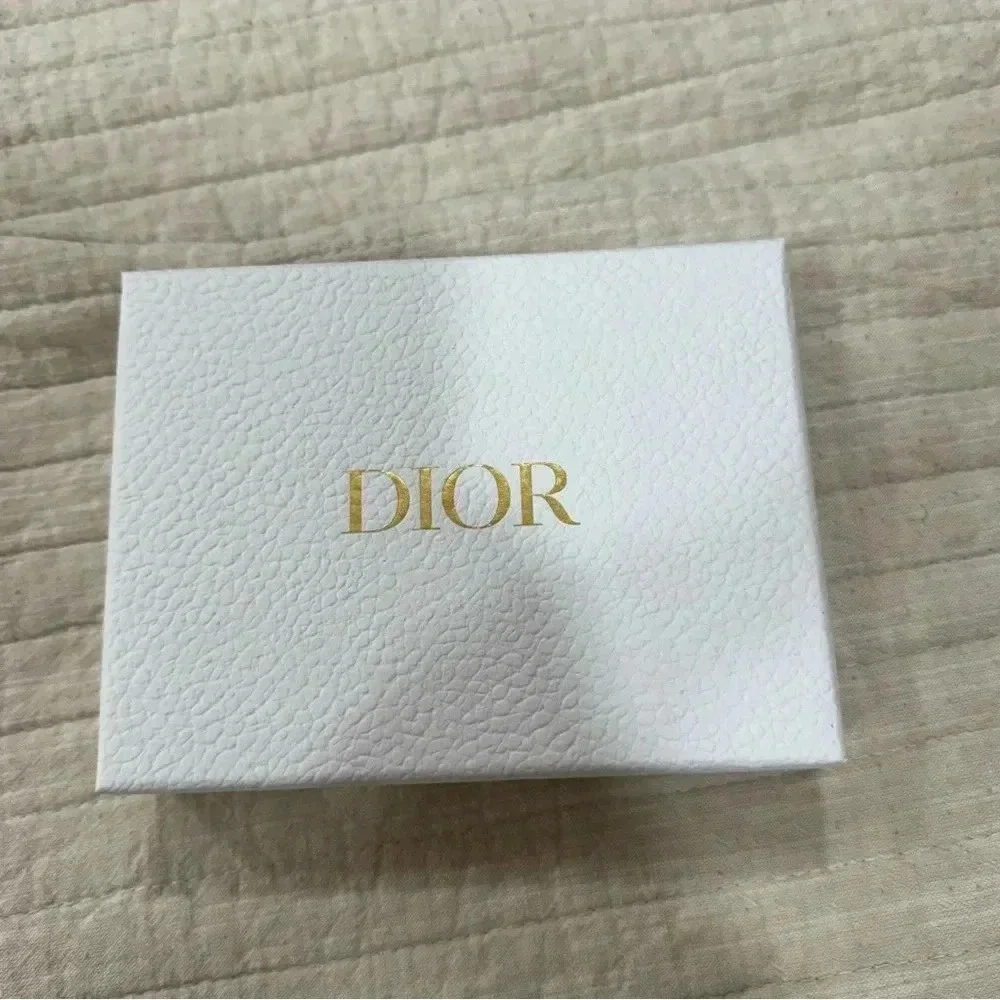 DIOR Silver Cannage Metal Double Sided Mirror and Lipstick Set